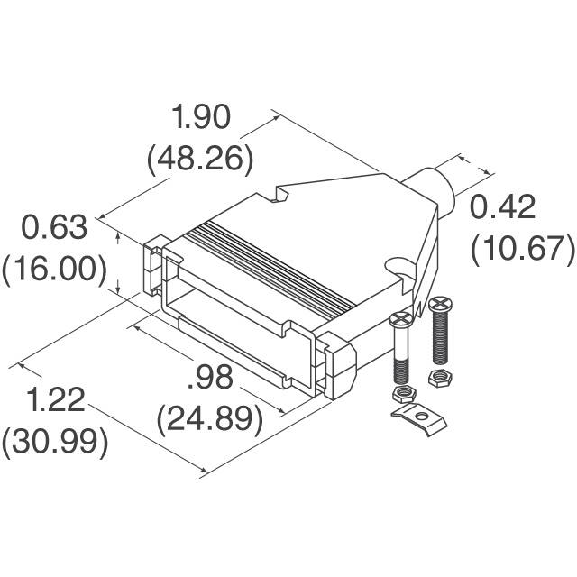 979-009-030R121 NorComp Inc.  Capots de connecteurs D-Sub en forme de D